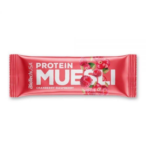 Poza cu Baton Protein Muesli 30g - Cranberry and Raspberry Biotech