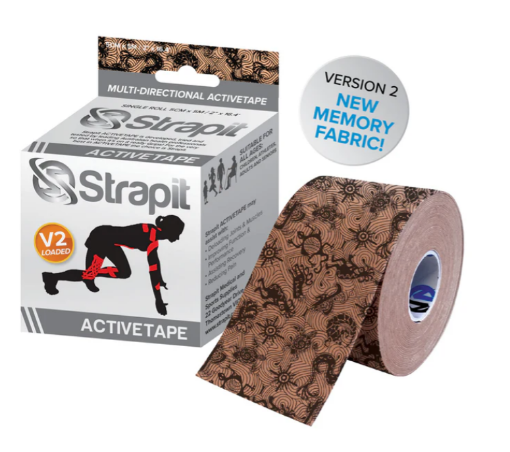 Poza cu ACTIVETAPE 5CM x 5M  - BEJ/NEGRU STRAPIT