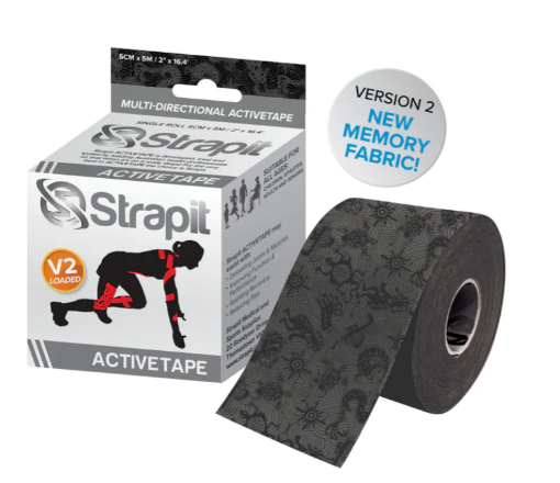 Poza cu ACTIVETAPE 5CM x 5M - GRI/NEGRU STRAPIT