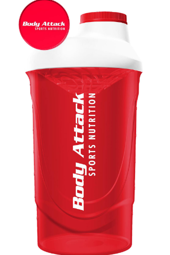 Poza cu SHAKER ROSU-ALB 600 ML BODY ATTACK