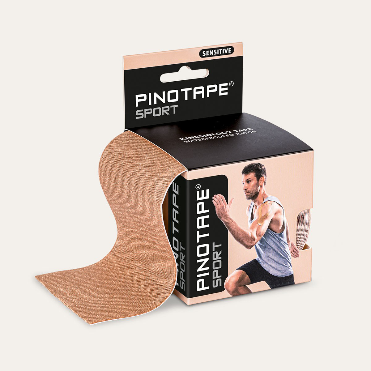 Pinotape Sport Nastro Kinesiologico | Extra Forte | Colore Lampone | 5 Cm X 5 M | Adesivo Resistente Al Sudore