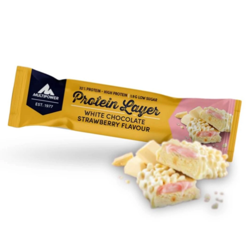 Poza cu Baton Protein Layer 50g - White Chocolate & Strawberry