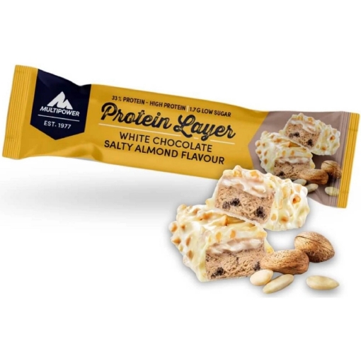 Poza cu Baton Protein Layer 50g - White chocolate & Salty Almond