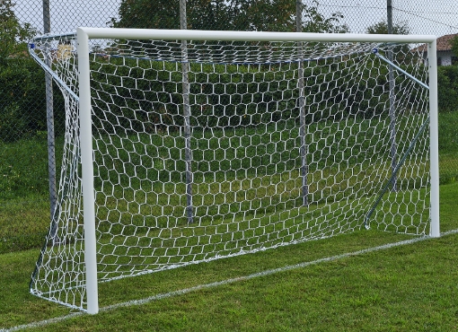 Poza cu Poartă de fotbal mobilă din aluminiu 4 × 2 m — Ø80 mm cu plasă inclusă — VI 6028