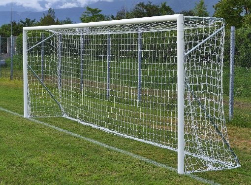 Poza cu Poartă de fotbal mobilă din aluminiu 6 × 2 m — Ø80 mm cu plasă inclusă — VI 6033